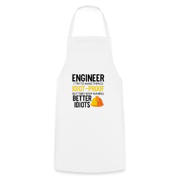 Engineer - Kochschürze - Weiß - Vorne - AI Model Male 185 dark (185cm)