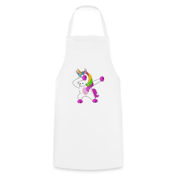 Einhorn Dabbing Unicorn - Kochschürze - Weiß - Vorne - AI Model Male 185 dark (185cm)