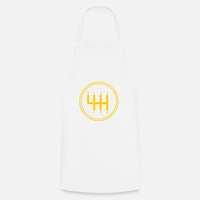 Shift knob stick lever - Cooking Apron - white
