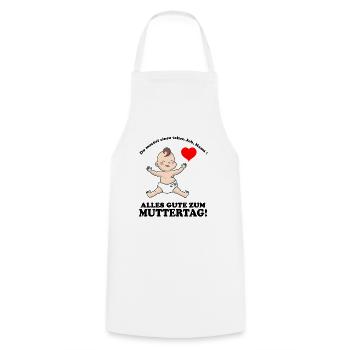 Muttertag Baby Herz Muttertag - Kochschürze - Weiß - Vorne - AI Model Male 185 dark (185cm)