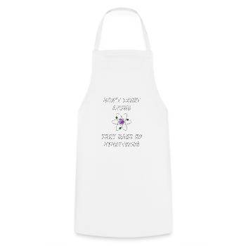 Don't Trust Atoms, They Make Everything Up - Cooking Apron - white - Front - AI Model Male 185 dark (185cm)