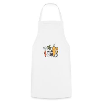 spices greeting chef or cook gift - Cooking Apron - white - Front - AI Model Male 185 dark (185cm)