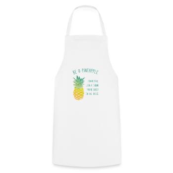 be a pineapple - Tablier de cuisine - blanc - Devant - AI Model Male 185 dark (185cm)