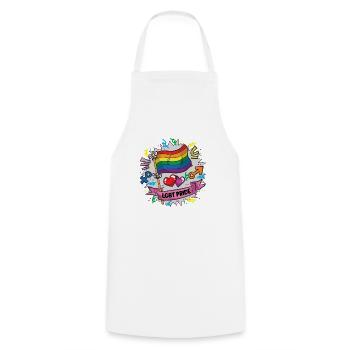 LGBT PRIDE rainbow flag proud colorful colorful - Cooking Apron - white - Front - AI Model Male 185 dark (185cm)