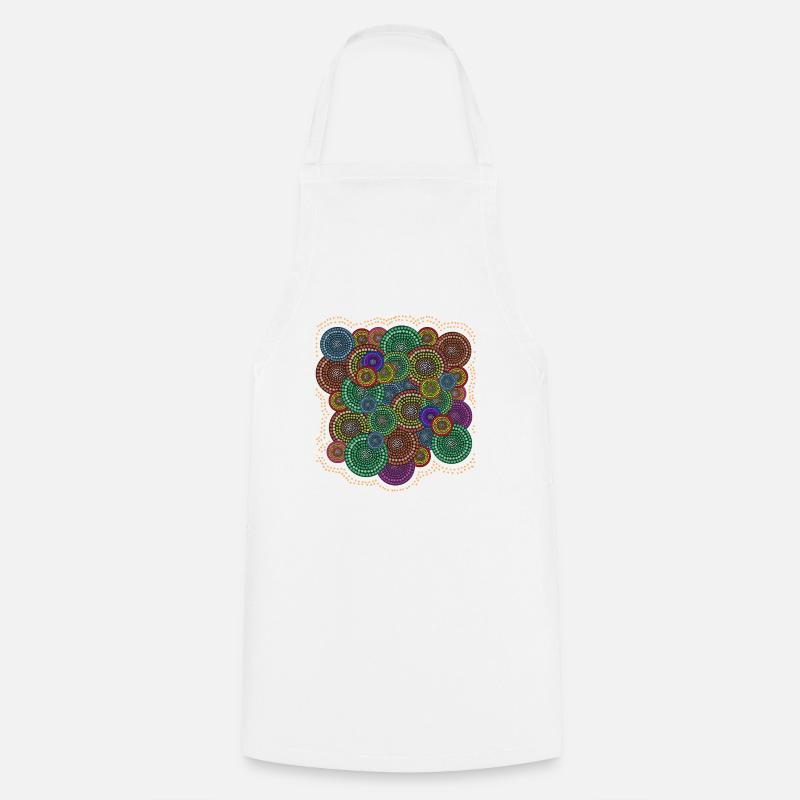 Aboriginal Art Pattern - Cooking Apron - white