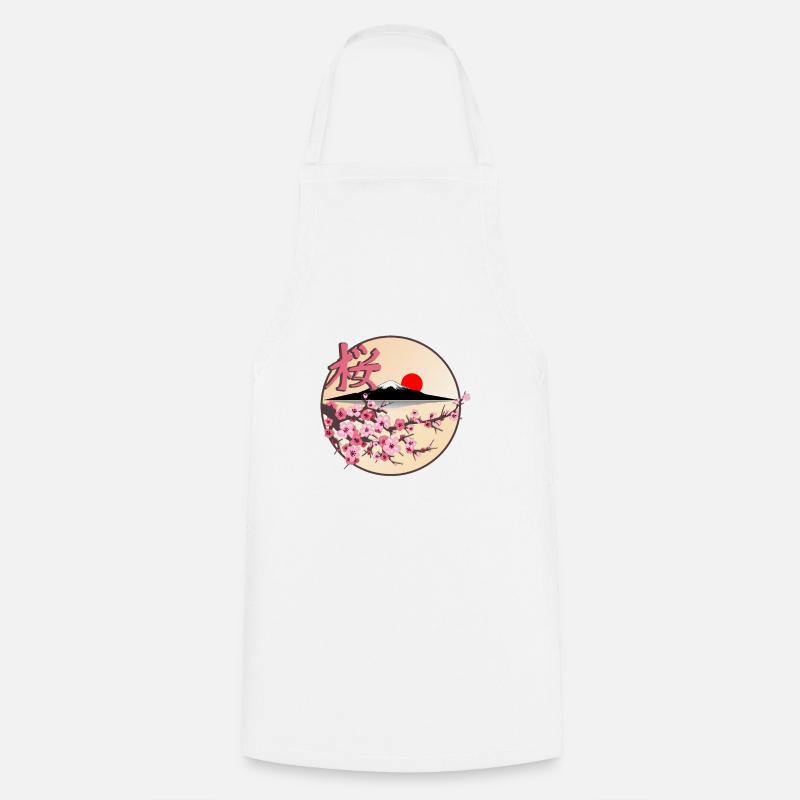 Arbre de fleur de cerisier japonais - Tablier de cuisine - blanc