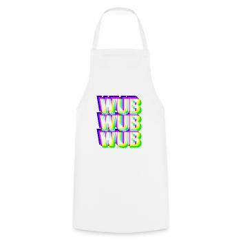 WUB WUB Dubstep Techno Rave Headbanger DJ Gift - Cooking Apron - white - Front - AI Model Male 185 dark (185cm)