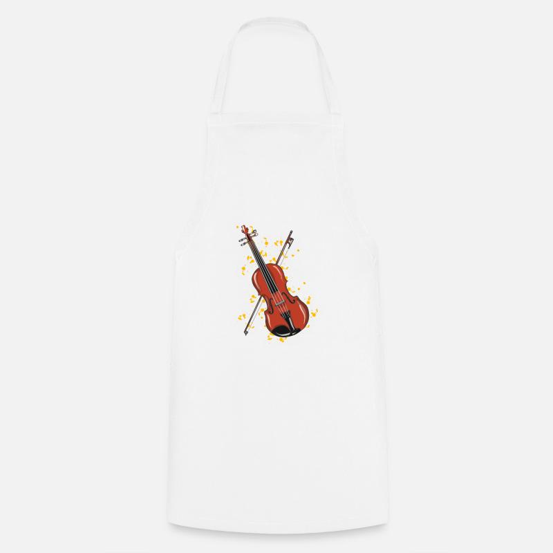 violin - Cooking Apron - white
