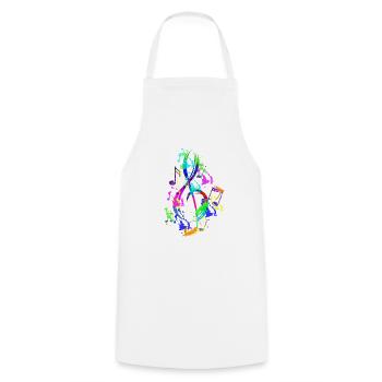 note musicale - Tablier de cuisine - blanc - Devant - AI Model Male 185 dark (185cm)