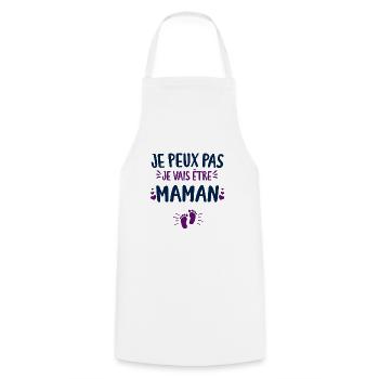 Je Peux Pas Je Vais Etre Maman Annonce Grossesse - Tablier de cuisine - blanc - Devant - AI Model Male 185 dark (185cm)