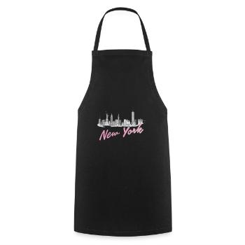 new York - Cooking Apron - black - Front - AI Model Male 185 dark (185cm)