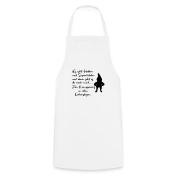 es gibt Helden und mich den Kampfzwerg. - Kochschürze - Weiß - Vorne - AI Model Male 185 dark (185cm)