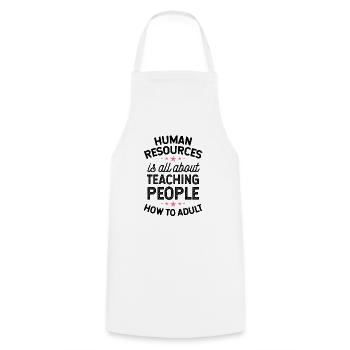Comment faire un cadeau RH adulte, ressources humaines amusantes - Tablier de cuisine - blanc - Devant - AI Model Male 185 dark (185cm)