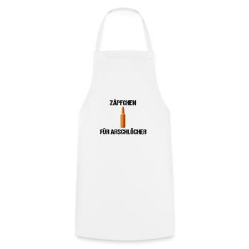 Zäpfchen für Arschlöcher Cool Munition Patrone - Kochschürze - Weiß - Vorne - AI Model Male 185 dark (185cm)