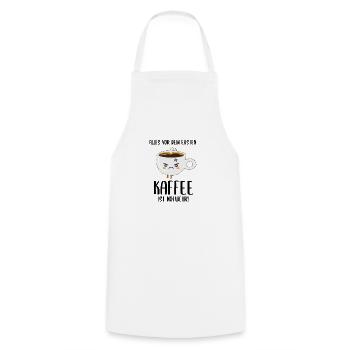 alles vor dem ersten Kaffee ist Notwehr! - Kochschürze - Weiß - Vorne - AI Model Male 185 dark (185cm)