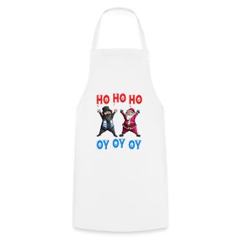 Ho Ho Ho Oy Oy Oy Funny Christmas Santa Hanukkah J - Cooking Apron - white - Front - AI Model Male 185 dark (185cm)