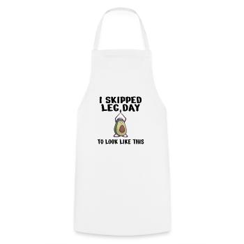 BODYBUILDING I skipped leg day to look like this - Cooking Apron - white - Front - AI Model Male 185 dark (185cm)