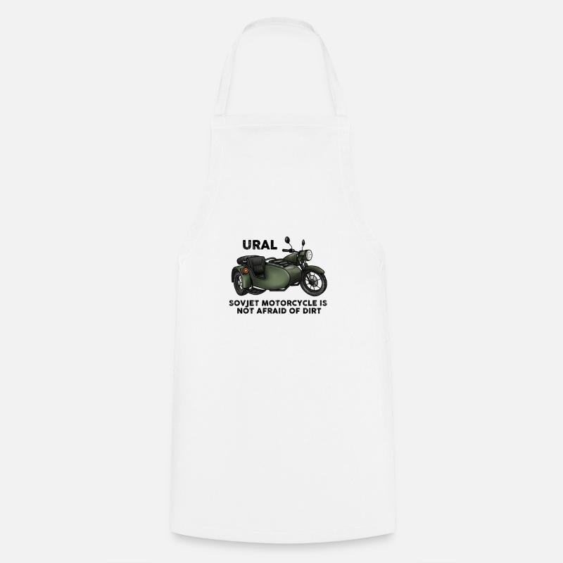 Idée de cadeau de l'équipe soviétique de cyclomoteur de moto de l'Oural - Tablier de cuisine - blanc
