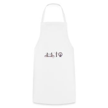 Toits de Londres - Tablier de cuisine - blanc - Devant - AI Model Male 185 dark (185cm)
