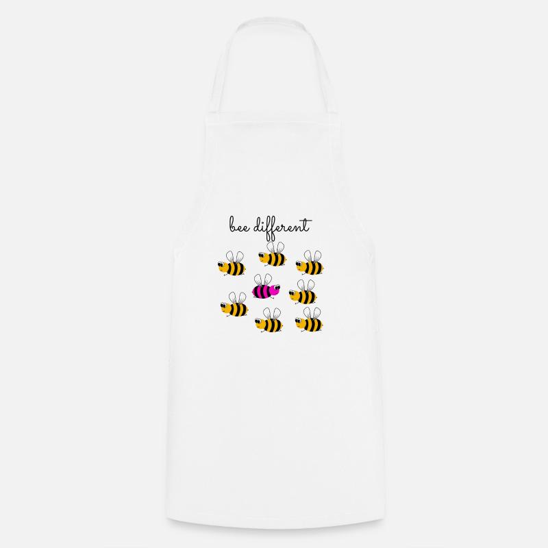 bee different - sei anders - sei du selbst - Biene - Kochschürze - Weiß