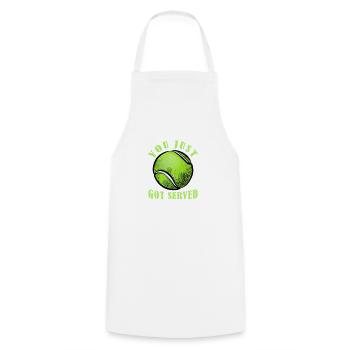 You Just Got Served Tennis Funny Tennis Gift Tee - Cooking Apron - white - Front - AI Model Male 185 dark (185cm)