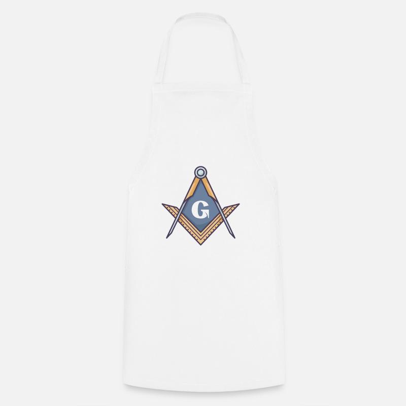 Emblème de la franc-maçonnerie - Tablier de cuisine - blanc