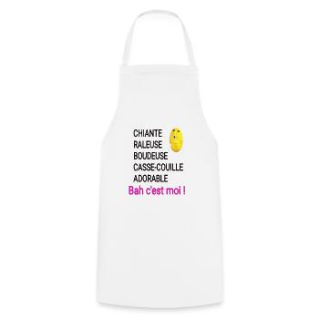 CHIANTE, RALEUSE - Tablier de cuisine - blanc - Devant - AI Model Male 185 dark (185cm)