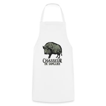 Boar hunter - gift - Cooking Apron - white - Front - AI Model Male 185 dark (185cm)