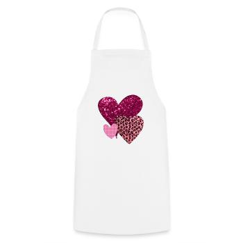 Hübsche rosa Herzen - Kochschürze - Weiß - Vorne - AI Model Male 185 dark (185cm)