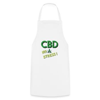 CBD No Stress ! - Tablier de cuisine - blanc - Devant - AI Model Male 185 dark (185cm)