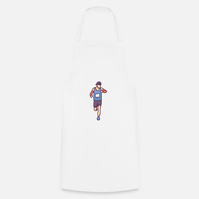 Coureur dans une course. - Tablier de cuisine - blanc