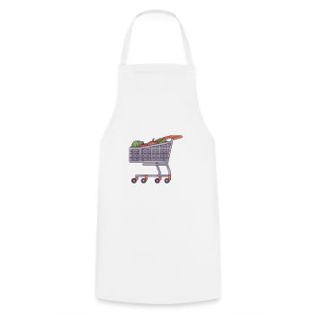 Shopping Cart With Organic Food - Cooking Apron - white - Front - AI Model Male 185 dark (185cm)
