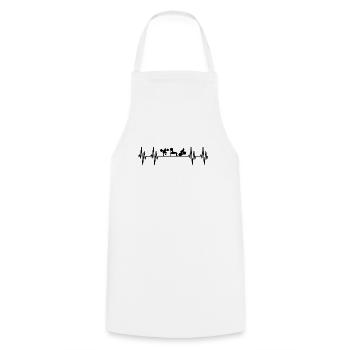 Powerlifting Heartbeat EKG Fitness - Tablier de cuisine - blanc - Devant - AI Model Male 185 dark (185cm)