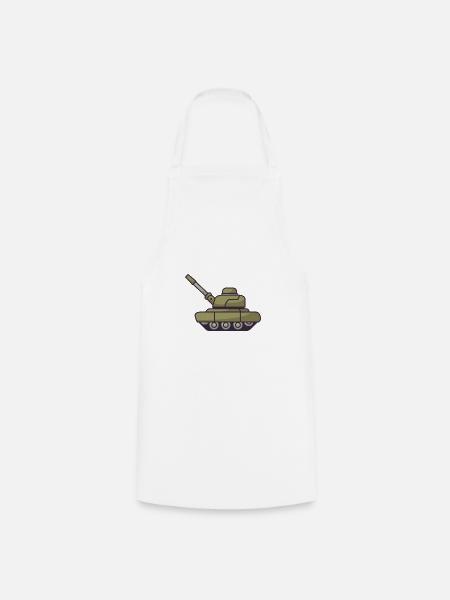 Militärpanzer - Kochschürze - Weiß