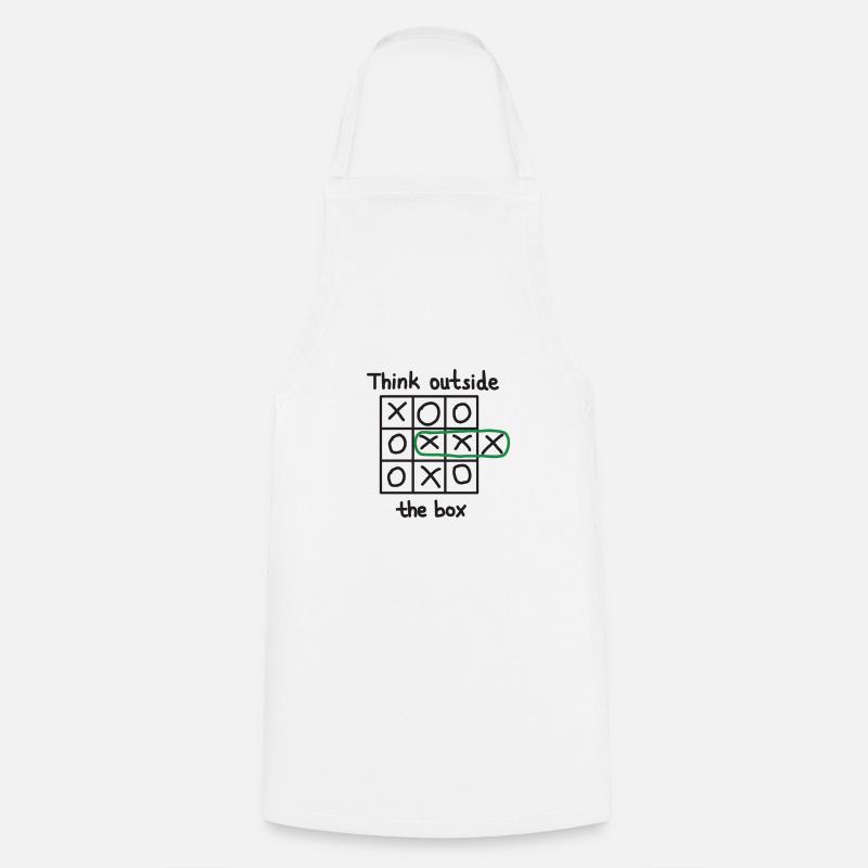 Think outside the box TIC TAC TOE - Cooking Apron - white