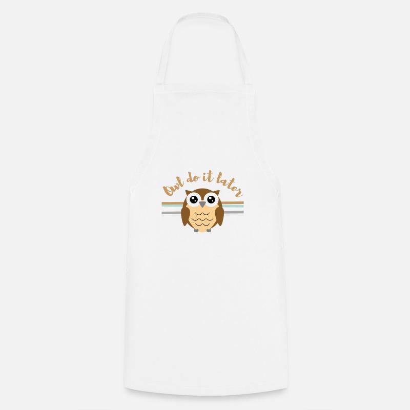 owl do it later - Tablier de cuisine - blanc