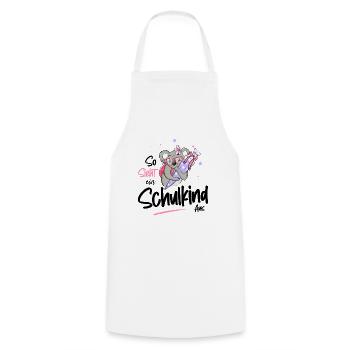 Schooling first class motif with koala - Cooking Apron - white - Front - AI Model Male 185 dark (185cm)