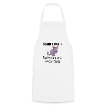 Chinchilla Lover Gift plans with my Chinchilla - Tablier de cuisine - blanc - Devant - AI Model Male 185 dark (185cm)