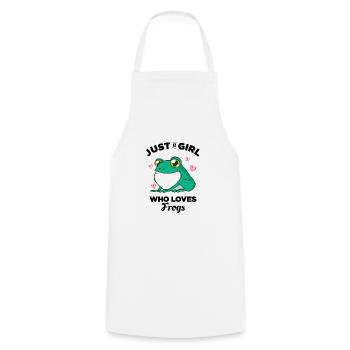 Juste une fille qui aime les grenouilles - Tablier de cuisine - blanc - Devant - AI Model Male 185 dark (185cm)