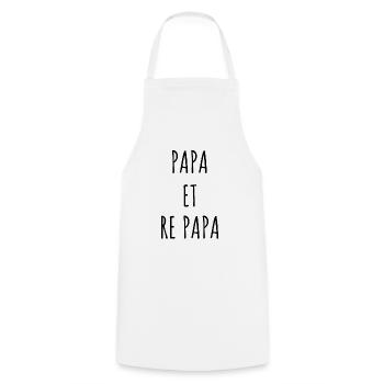 PAPA ET RE PAPA idée cadeau citation humour - Tablier de cuisine - blanc - Devant - AI Model Male 185 dark (185cm)