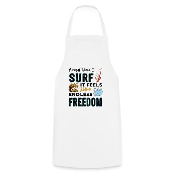 Windsurfer Outfit Windsurf - Windsurfing Saying - Cooking Apron - white - Front - AI Model Male 185 dark (185cm)