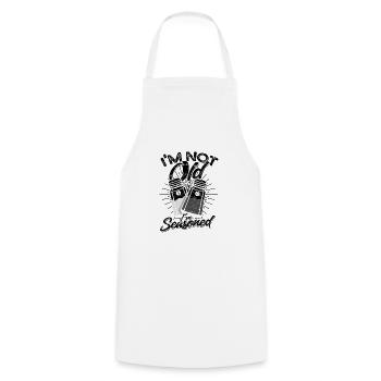Je ne suis pas vieux, je suis assaisonnement - Salt And Pepper Shaker - Tablier de cuisine - blanc - Devant - AI Model Male 185 dark (185cm)