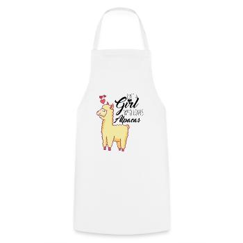 Juste une fille qui aime Alpacas Alpaca femmes femmes - Tablier de cuisine - blanc - Devant - AI Model Male 185 dark (185cm)