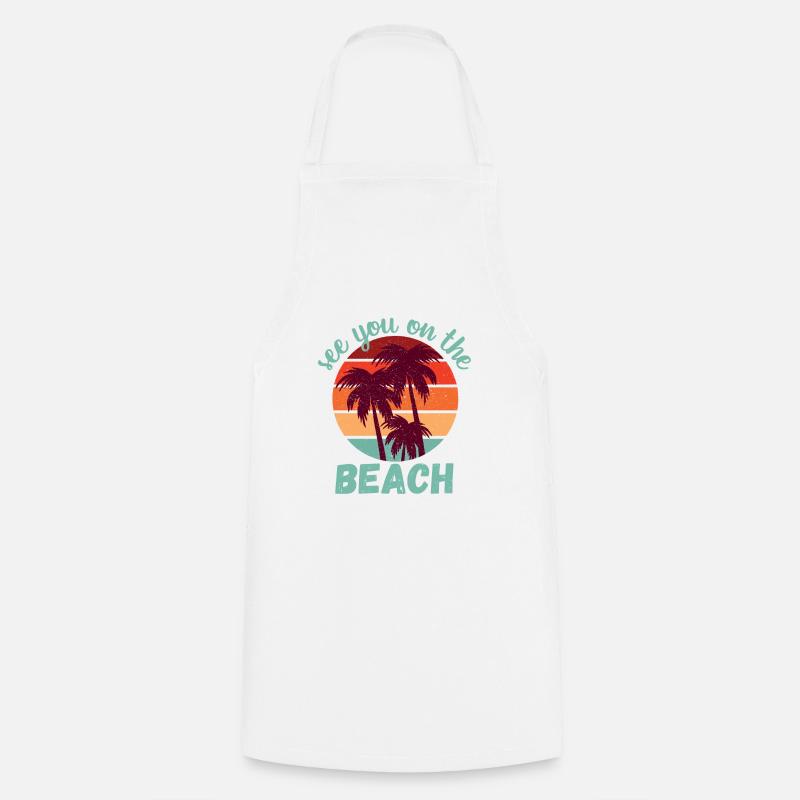 See You on the Beach Turquoise Texte - Tablier de cuisine - blanc