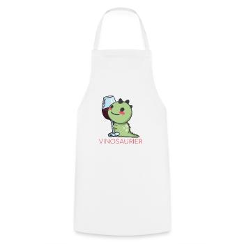 Vinodino - Wine Vinosaurs for wine lovers - Cooking Apron - white - Front - AI Model Male 185 dark (185cm)