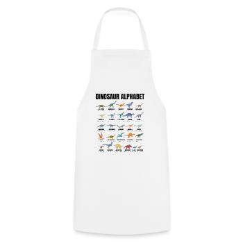 Dinosaur Alphabet - Types Of Dinosaurs - Dino - Cooking Apron - white - Front - AI Model Male 185 dark (185cm)