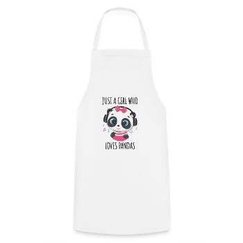 Just A Girl Who Loves Pandas Panda Kawaii - Tablier de cuisine - blanc - Devant - AI Model Male 185 dark (185cm)