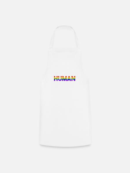HUMAN LGBT Flag Gay Pride Month Transgender Rainbo - Kochschürze - Weiß