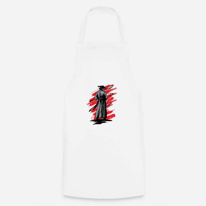 Vintage Turned Back Samouraï - Tablier de cuisine - blanc