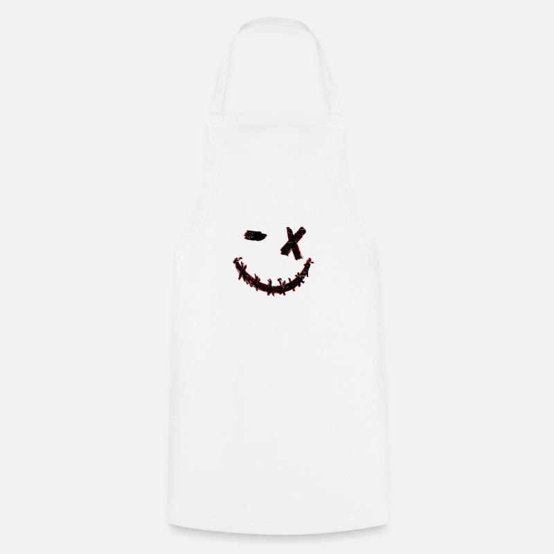 Glitch Smiley - Tablier de cuisine - blanc